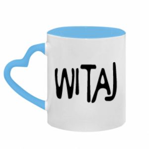 Kubki z uchwytem w kształcie serca dwukolorowe