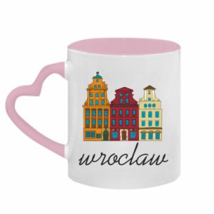 Kubki z uchwytem w kształcie serca dwukolorowe