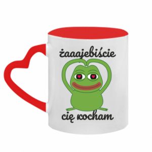Kubki z uchwytem w kształcie serca dwukolorowe