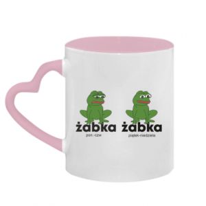 Kubki z uchwytem w kształcie serca dwukolorowe