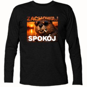 Koszulka z długim rękawem Zachowaj spokój bóbr