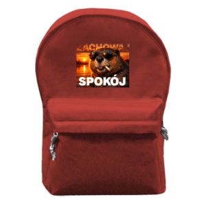 Plecak z przednią kieszenią Zachowaj spokój bóbr