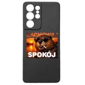 Etui na Samsung S21 Ultra Zachowaj spokój bóbr - PrintSalon Etui na Samsung S21 Ultra Zachowaj spokój bóbr