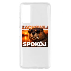 Etui na Huawei P Smart 2021 Zachowaj spokój bóbr