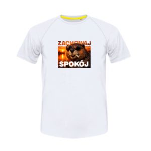 Koszulka sportowa dziecięca Zachowaj spokój bóbr