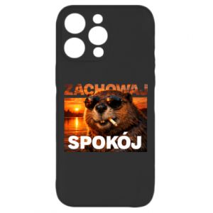 Etui na iPhone 15 Pro Max Zachowaj spokój bóbr - PrintSalon Etui na iPhone 15 Pro Max Zachowaj spokój bóbr
