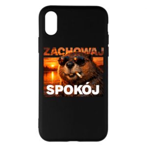 Etui na iPhone X/Xs Zachowaj spokój bóbr