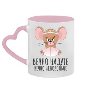 Kubki z uchwytem w kształcie serca dwukolorowe